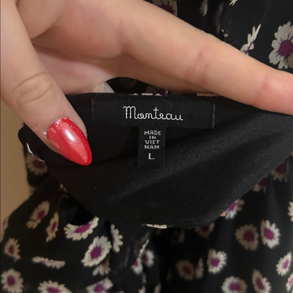 Elegant Black and Pink Floral Dress - Picture 4 of 4